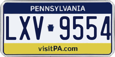 PA license plate LXV9554