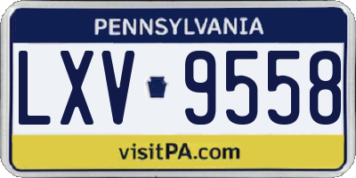 PA license plate LXV9558