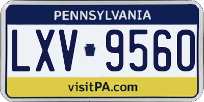 PA license plate LXV9560