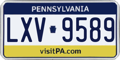 PA license plate LXV9589
