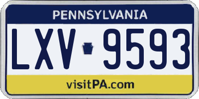PA license plate LXV9593