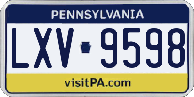 PA license plate LXV9598
