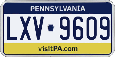 PA license plate LXV9609