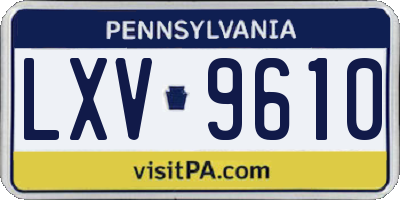 PA license plate LXV9610