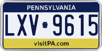 PA license plate LXV9615