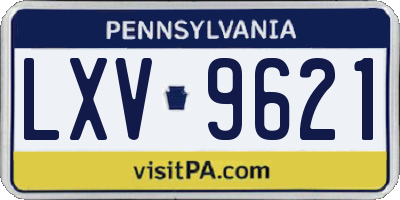 PA license plate LXV9621