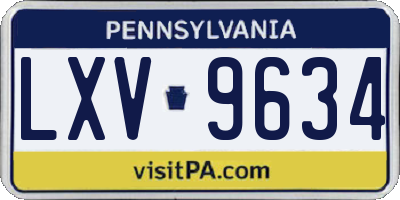 PA license plate LXV9634