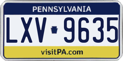 PA license plate LXV9635