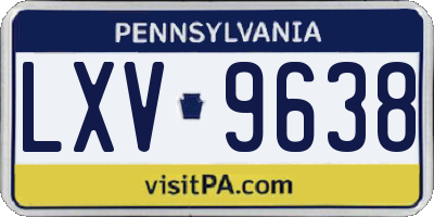 PA license plate LXV9638