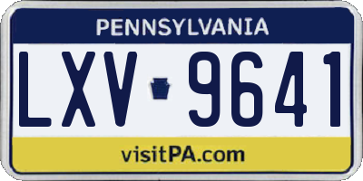 PA license plate LXV9641