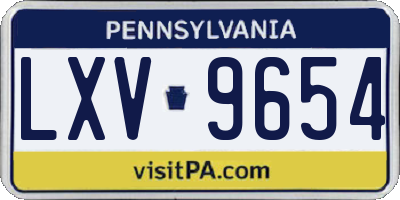 PA license plate LXV9654