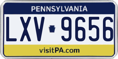 PA license plate LXV9656