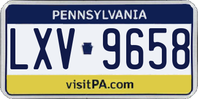 PA license plate LXV9658