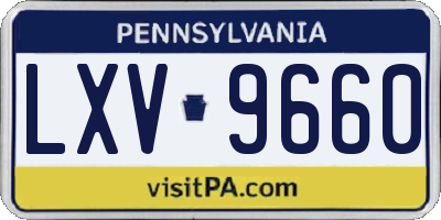 PA license plate LXV9660