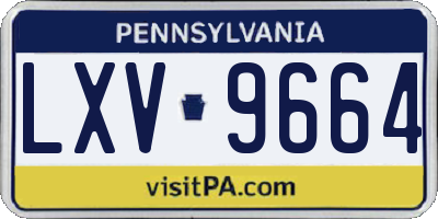 PA license plate LXV9664