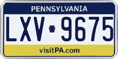 PA license plate LXV9675