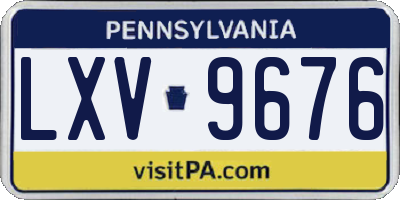 PA license plate LXV9676