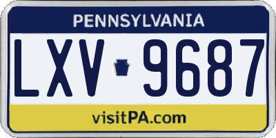 PA license plate LXV9687