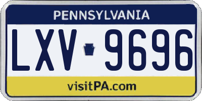 PA license plate LXV9696