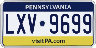 PA license plate LXV9699