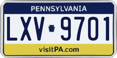 PA license plate LXV9701