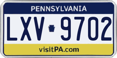 PA license plate LXV9702