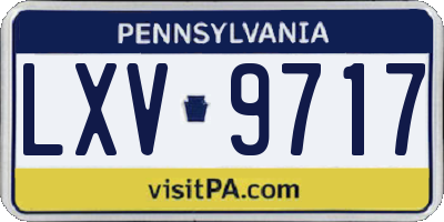 PA license plate LXV9717