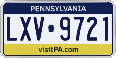 PA license plate LXV9721