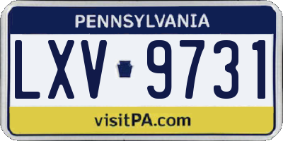 PA license plate LXV9731