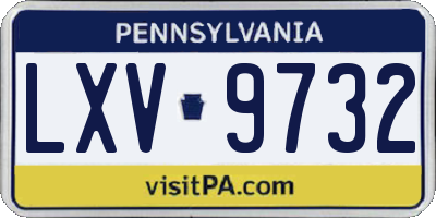 PA license plate LXV9732