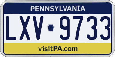 PA license plate LXV9733