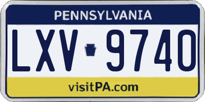 PA license plate LXV9740