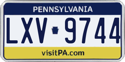 PA license plate LXV9744