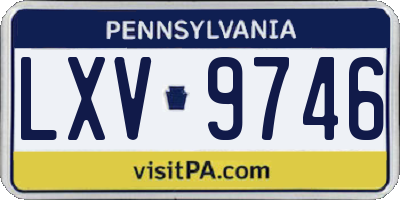 PA license plate LXV9746