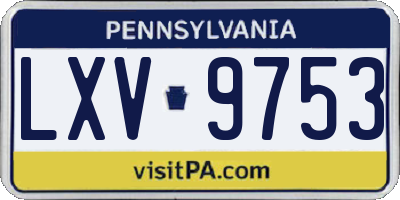 PA license plate LXV9753