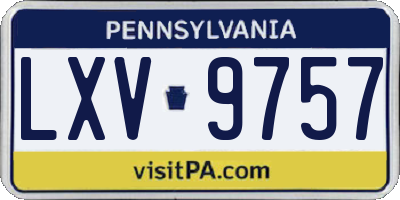 PA license plate LXV9757