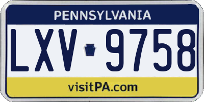 PA license plate LXV9758