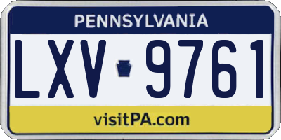 PA license plate LXV9761