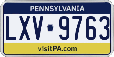PA license plate LXV9763