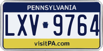 PA license plate LXV9764