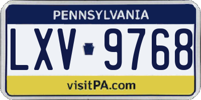 PA license plate LXV9768