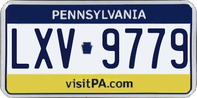 PA license plate LXV9779