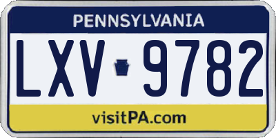 PA license plate LXV9782