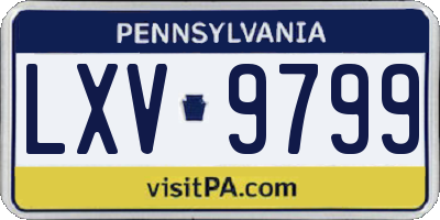 PA license plate LXV9799