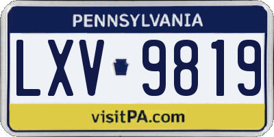 PA license plate LXV9819