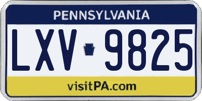 PA license plate LXV9825