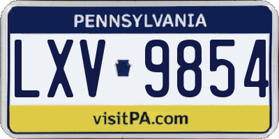 PA license plate LXV9854