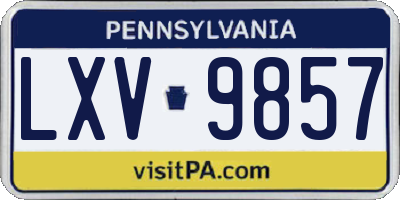 PA license plate LXV9857