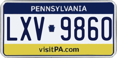 PA license plate LXV9860