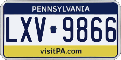 PA license plate LXV9866
